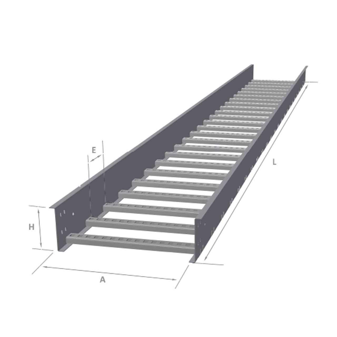 BANDEJA PORTA CABLES TIPO ESCALERA DE ALUMINIO. TRAMO 6 M – INSELEC